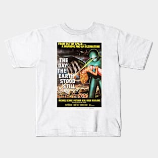 THE DAY THE EARTH STOOD STILL Hollywood Cult Sci Fi Vintage Movie Posters. Kids T-Shirt